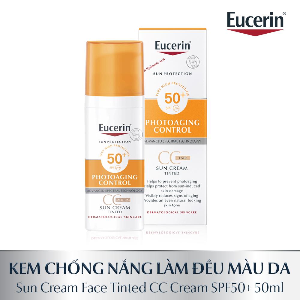 Kem Chống Nắng Trang Điểm Eucerin CC Tinted Fair SPF50+ [50ml]