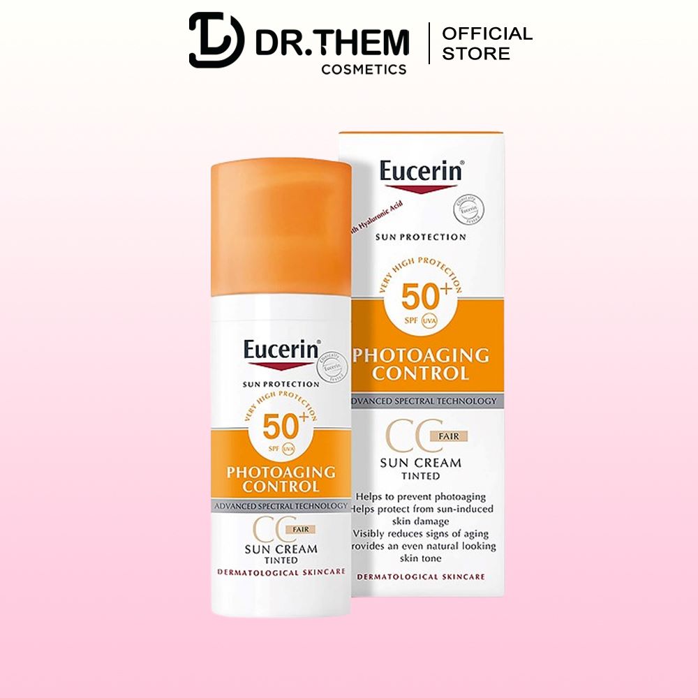 Kem Chống Nắng Trang Điểm Eucerin CC Tinted Fair SPF50+ [50ml]