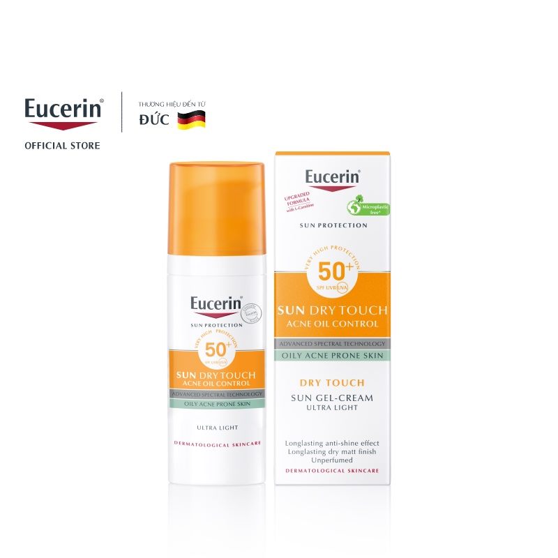 Kem Chống Nắng Cho Da Nhờn Mụn Eucerin Sun Dry Touch Acne Oil Control SPF50+ 50ml [50ml]