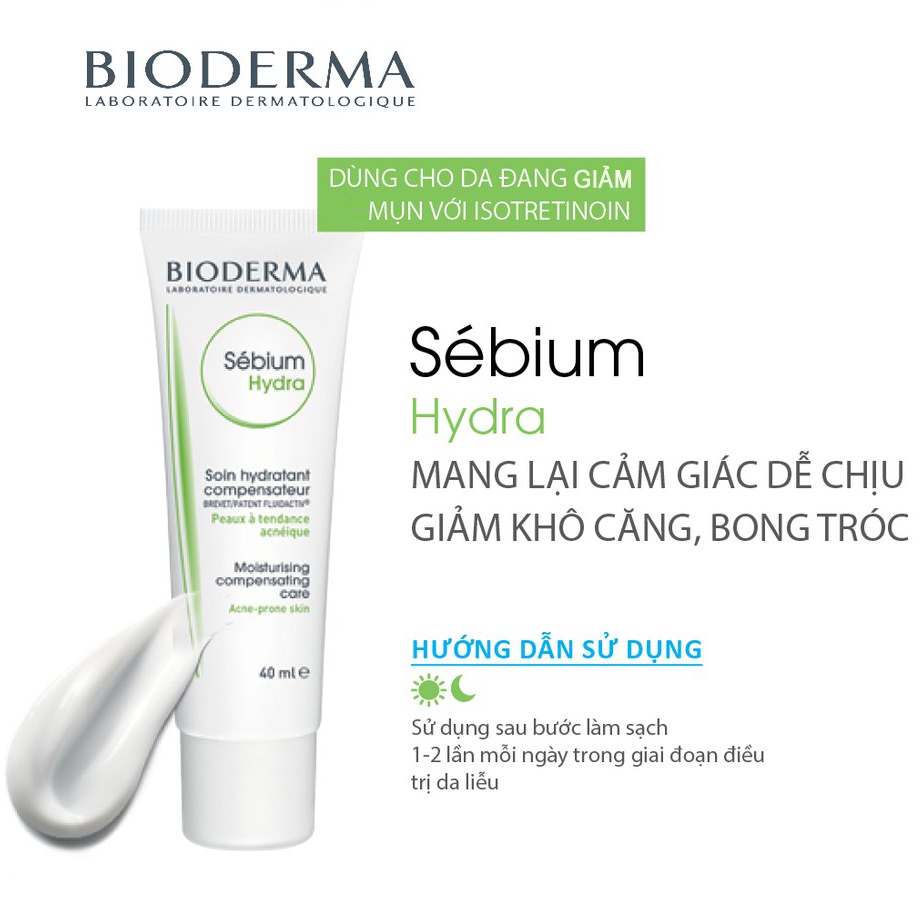 Kem Dưỡng Ẩm Dành Cho Da Mụn Bioderma Sebium Hydra [40ml]