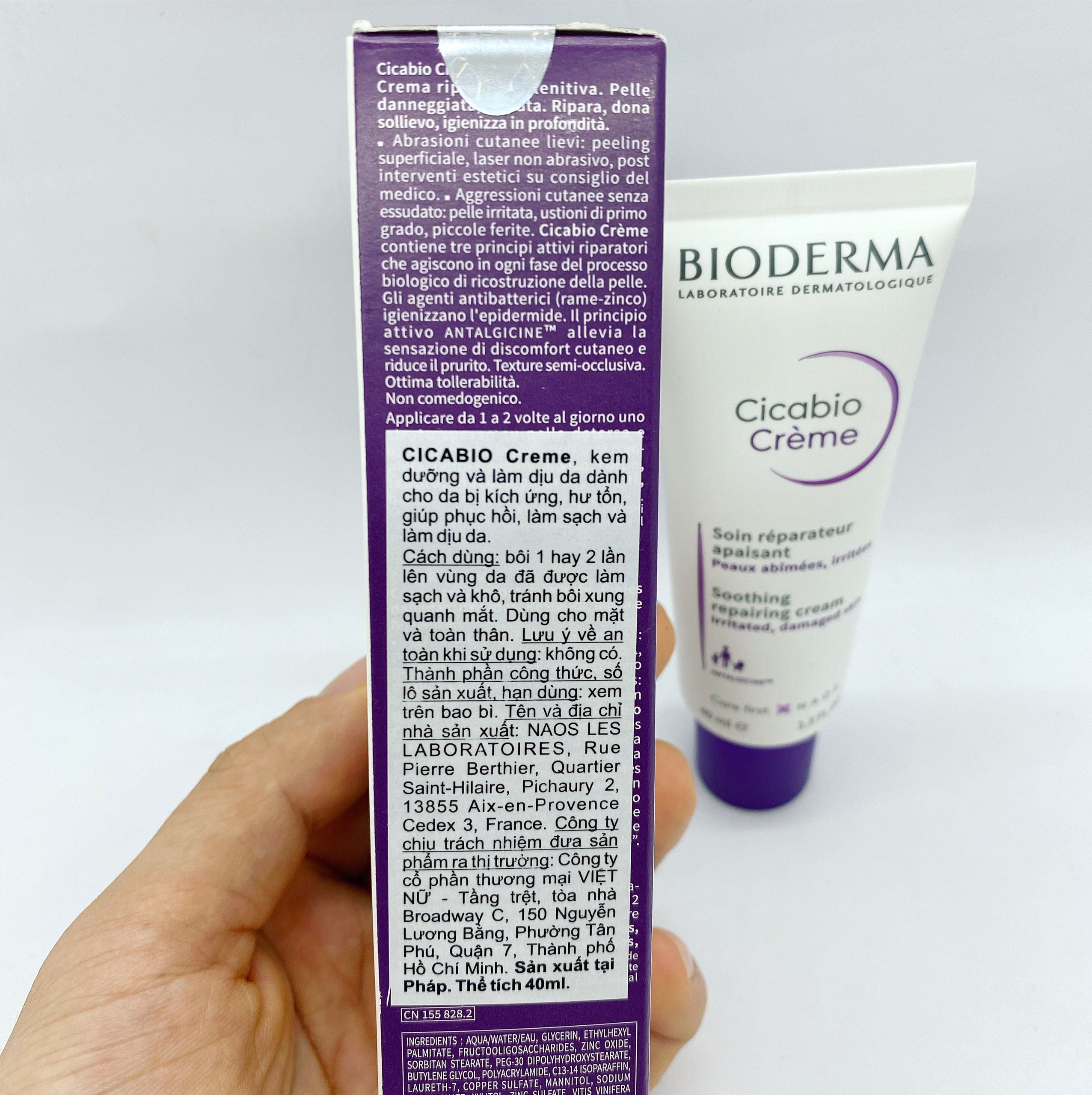 Kem Dưỡng Ẩm Phục Hồi Da Cicabio Bioderma Cream [40ml]