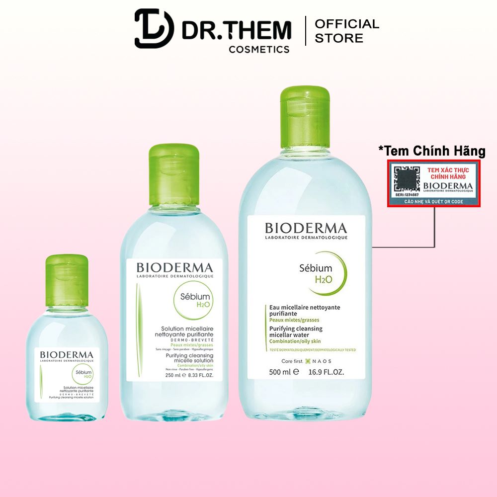 Nước Tẩy Trang Cho Da Dầu Bioderma Sebium H20 Dành Cho Da Dầu [Màu xanh]