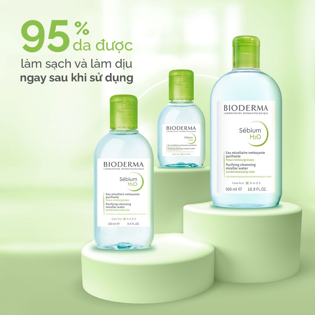 Nước Tẩy Trang Cho Da Dầu Bioderma Sebium H20 Dành Cho Da Dầu [Màu xanh]