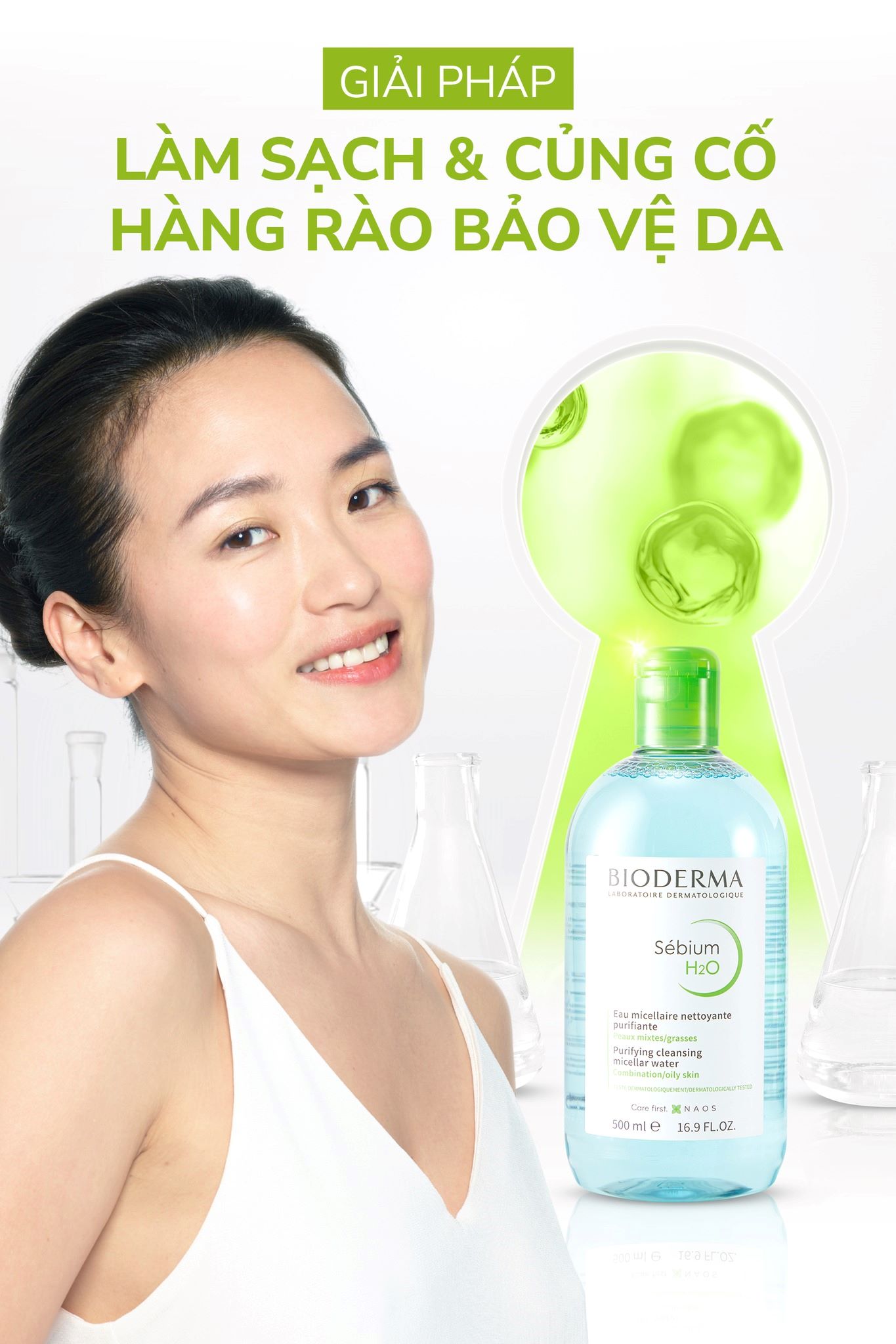 Nước Tẩy Trang Cho Da Dầu Bioderma Sebium H20 Dành Cho Da Dầu [Màu xanh]