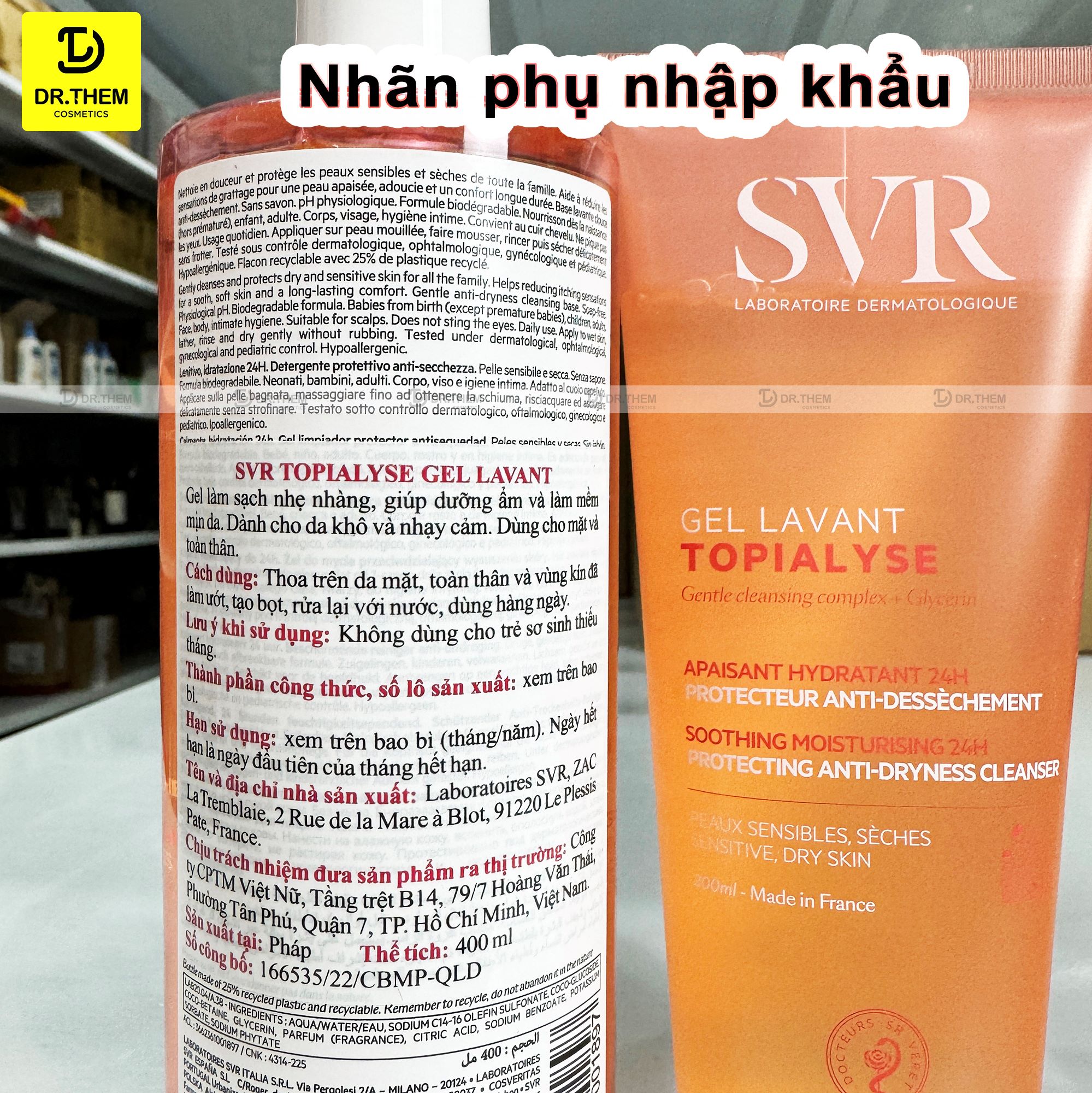 Gel Rửa Mặt Cho Da Khô Nhạy Cảm SVR Topialyse Lavant [55ml - 200ml - 400ml]