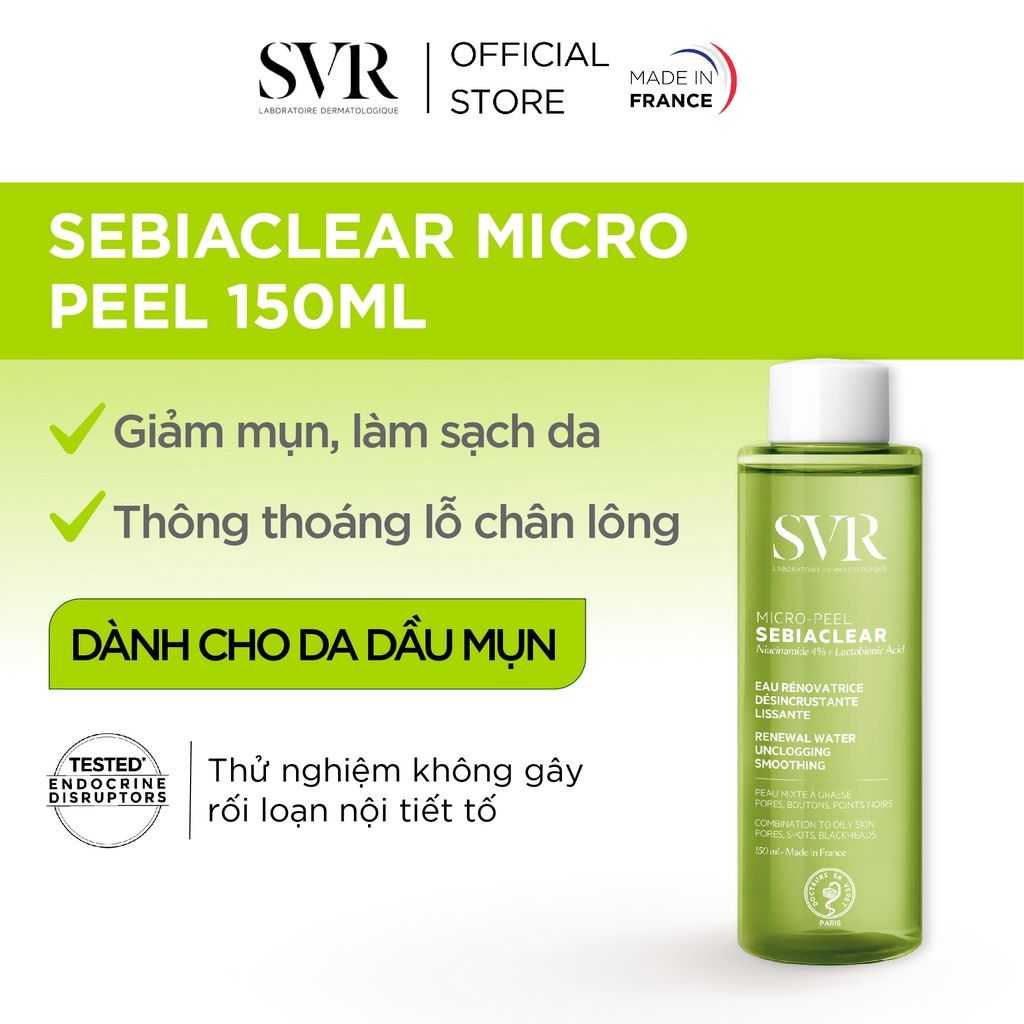 Nước Hoa Hồng SVR Sebiaclear Micro Peel Toner [150ml]