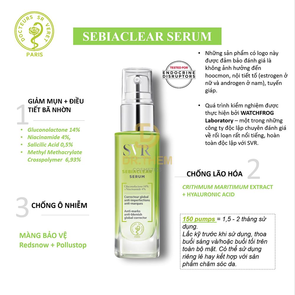 Serum Giảm Mụn Mờ Thâm SVR Sebiaclear Serum [30ml]