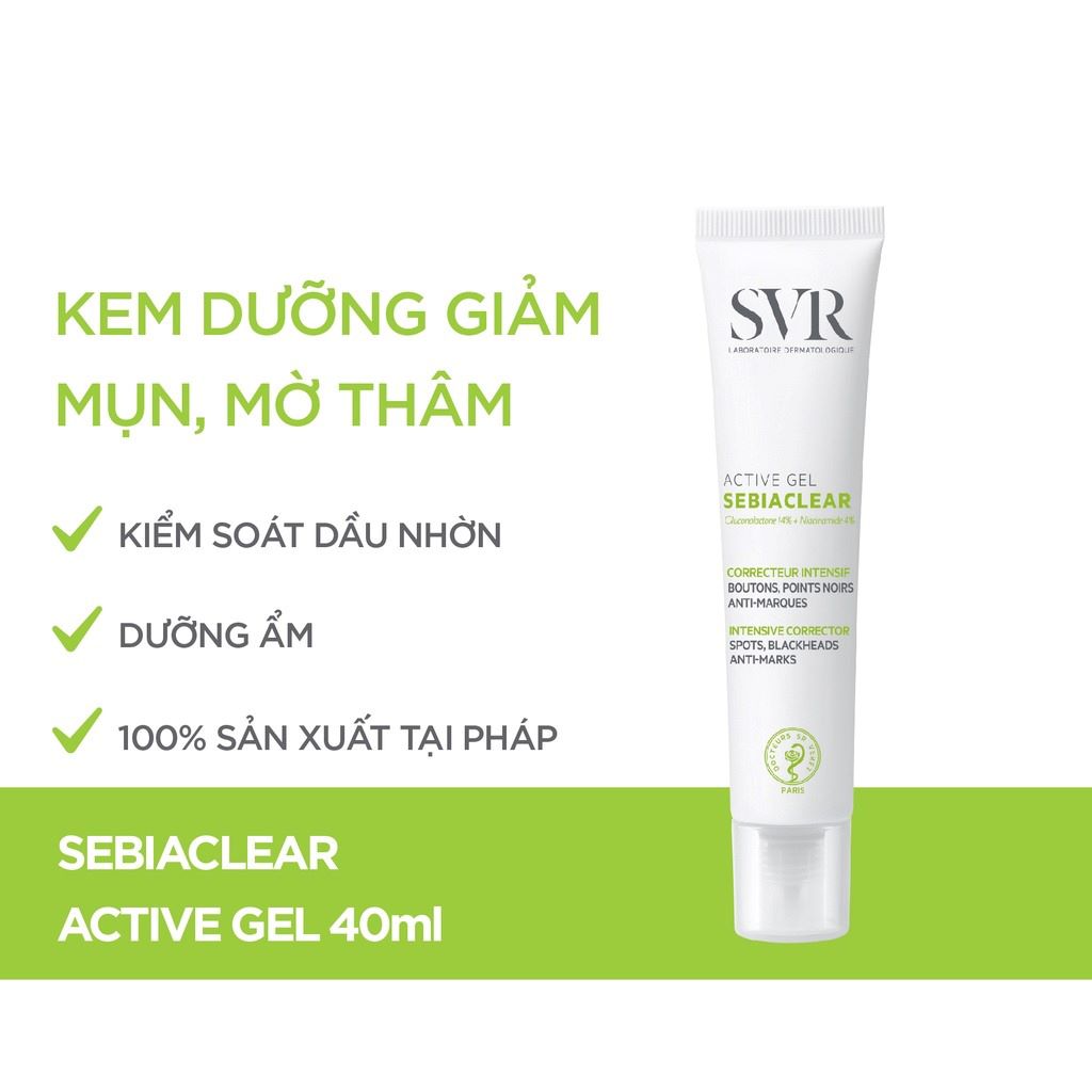 Kem Làm Giảm Mụn Và Giúp Loại Bỏ Dầu SVR Sebiaclear Active [40ml]