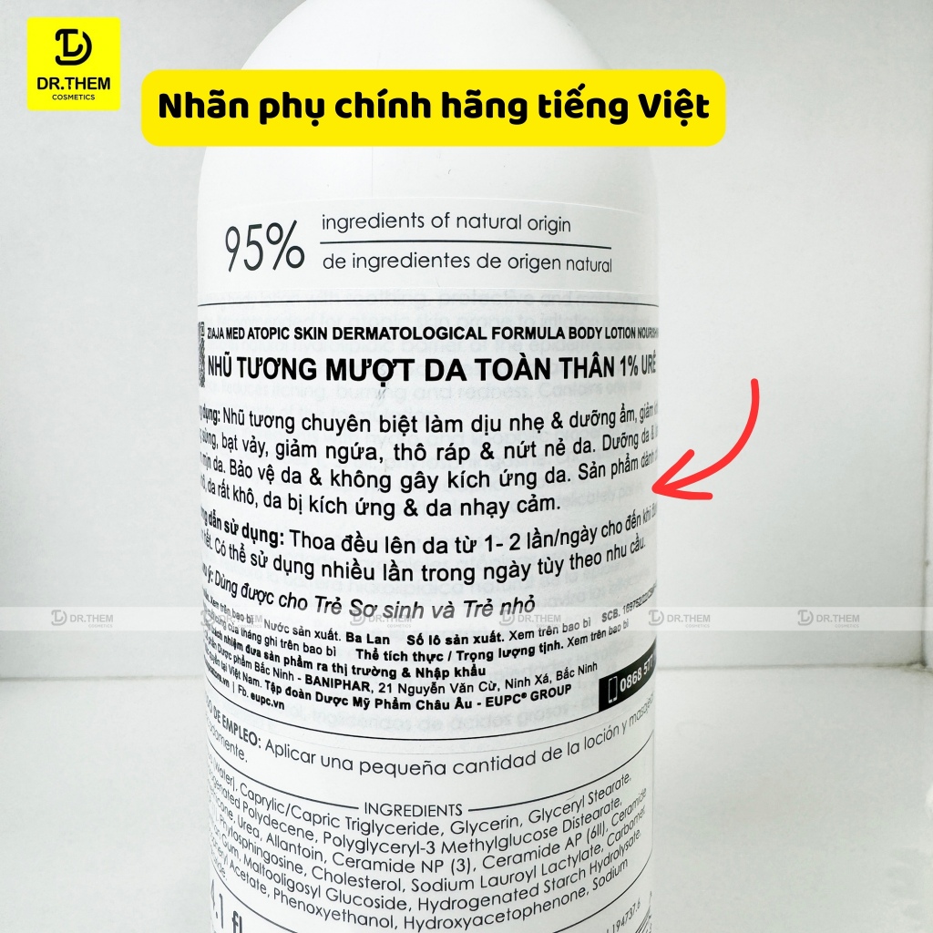 Nhũ Tương Mượt Da Toàn Thân Ziaja 1% URÊ [400ml]