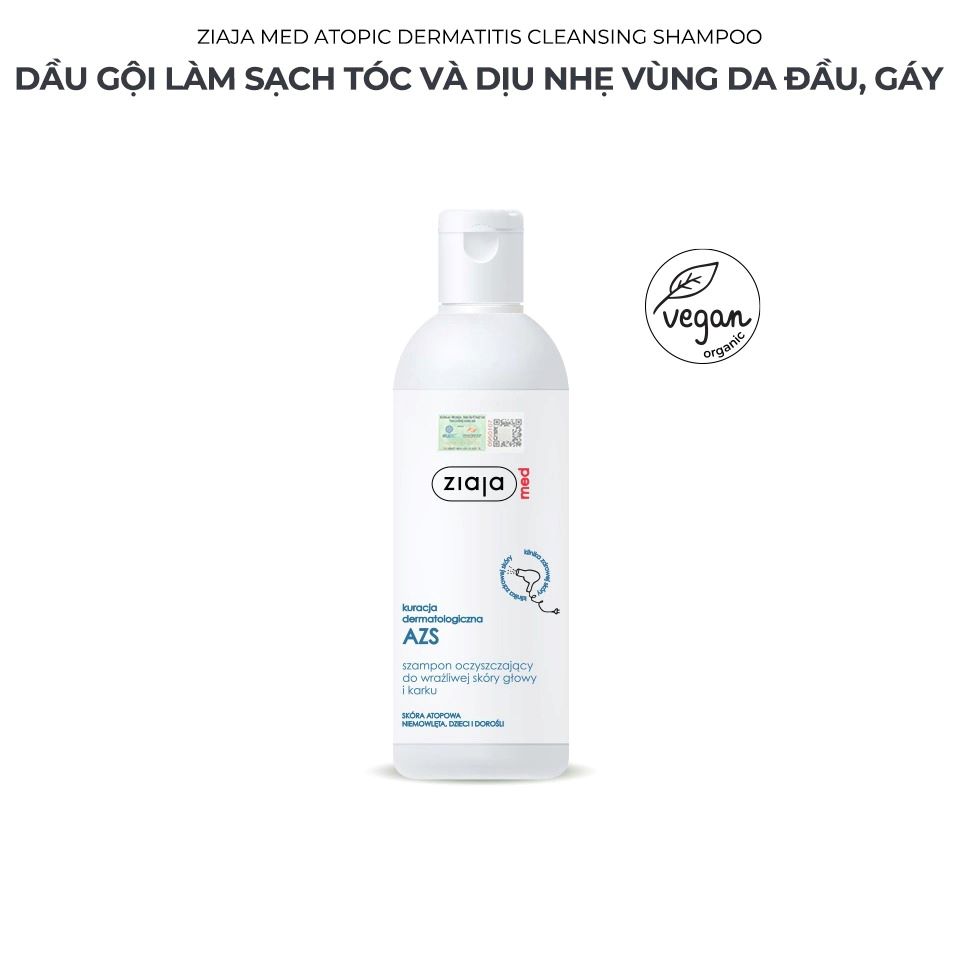 Dầu Gội Làm Sạch Tóc Và Dịu Nhẹ Vùng Da Đầu, Gáy Ziaja [300ml]