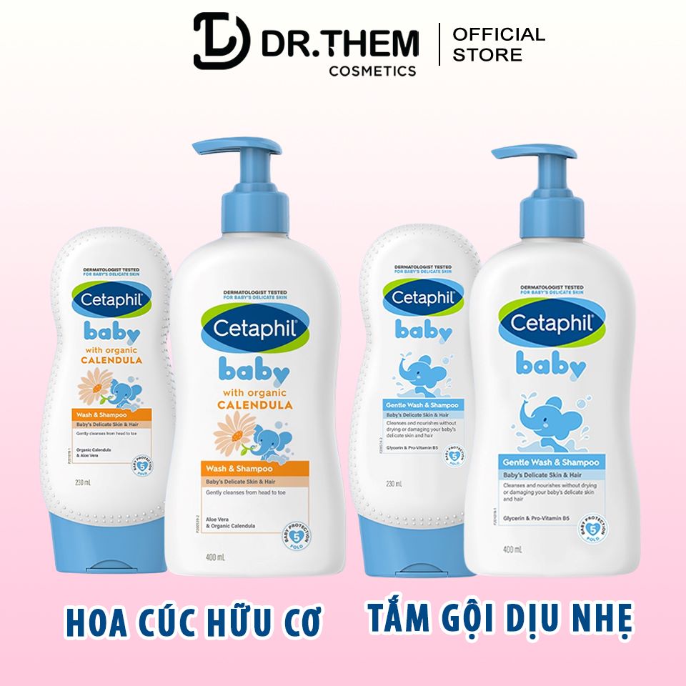 Sữa Tắm Gội Cetaphil Cho Bé Cetaphil Baby Wash & Shampoo with Organic Calendula [230ml - 400ml]