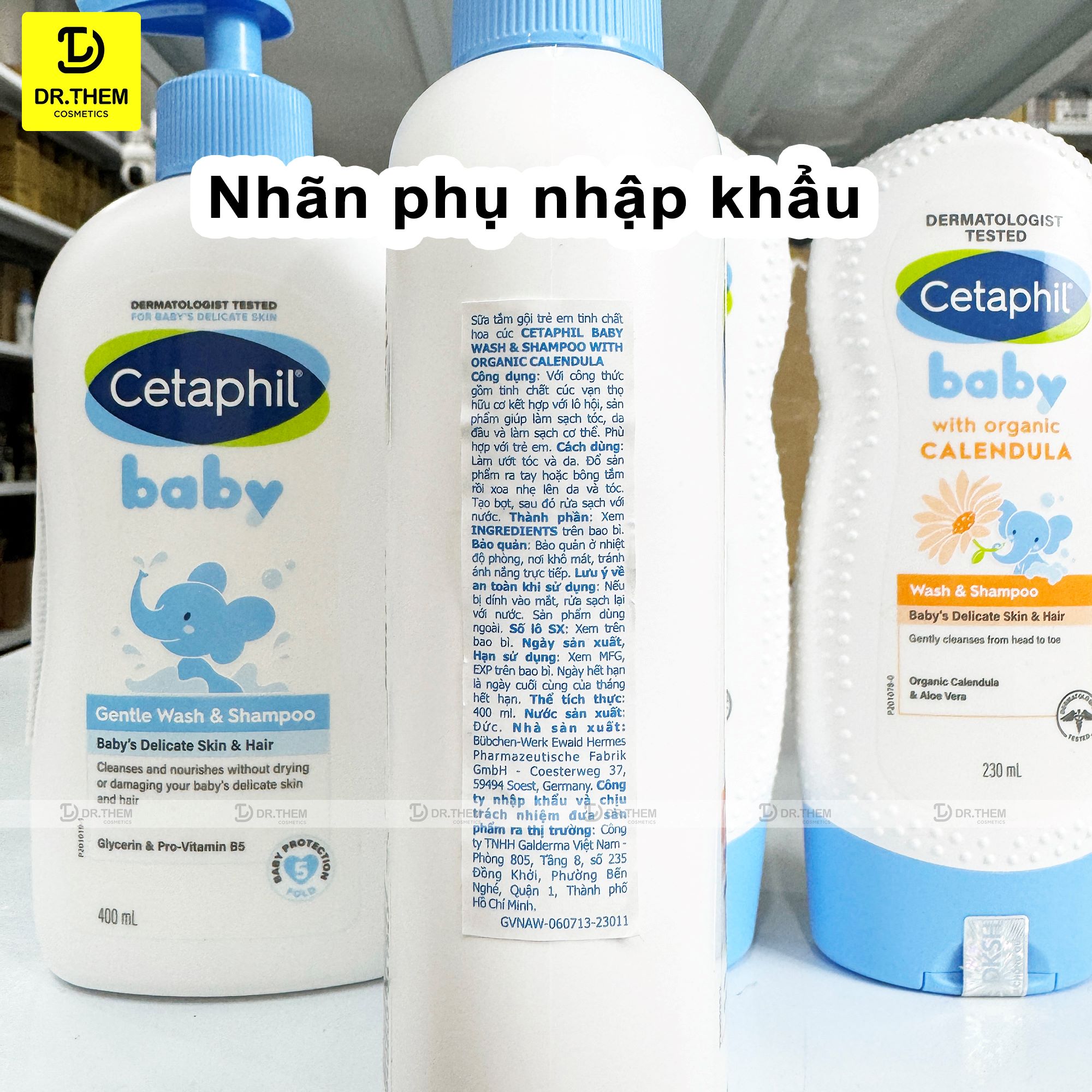 Sữa Tắm Gội Cetaphil Cho Bé Cetaphil Baby Wash & Shampoo with Organic Calendula [230ml - 400ml]