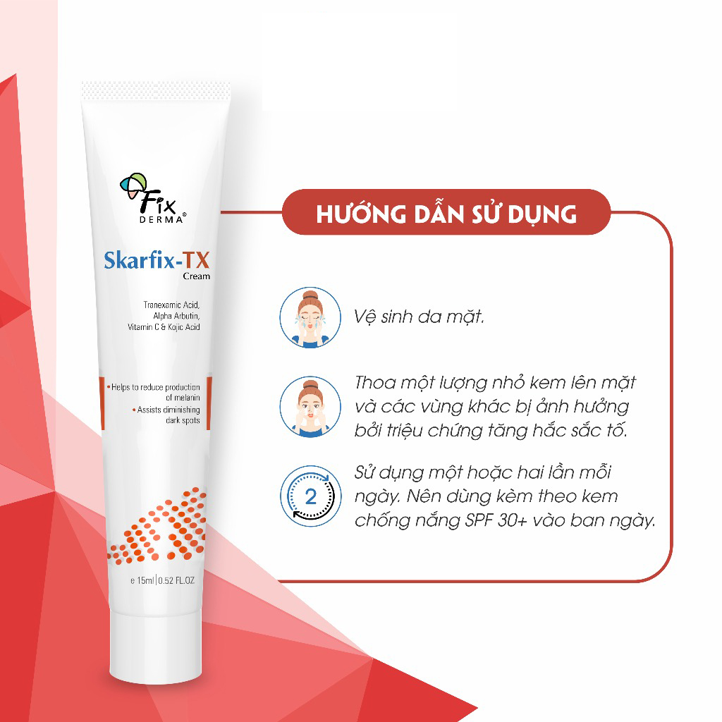 Kem Giảm Thâm, Nám, Tàn Nhang, Đốm Đen - Fixderma Skarfix-Tx Cream 15G