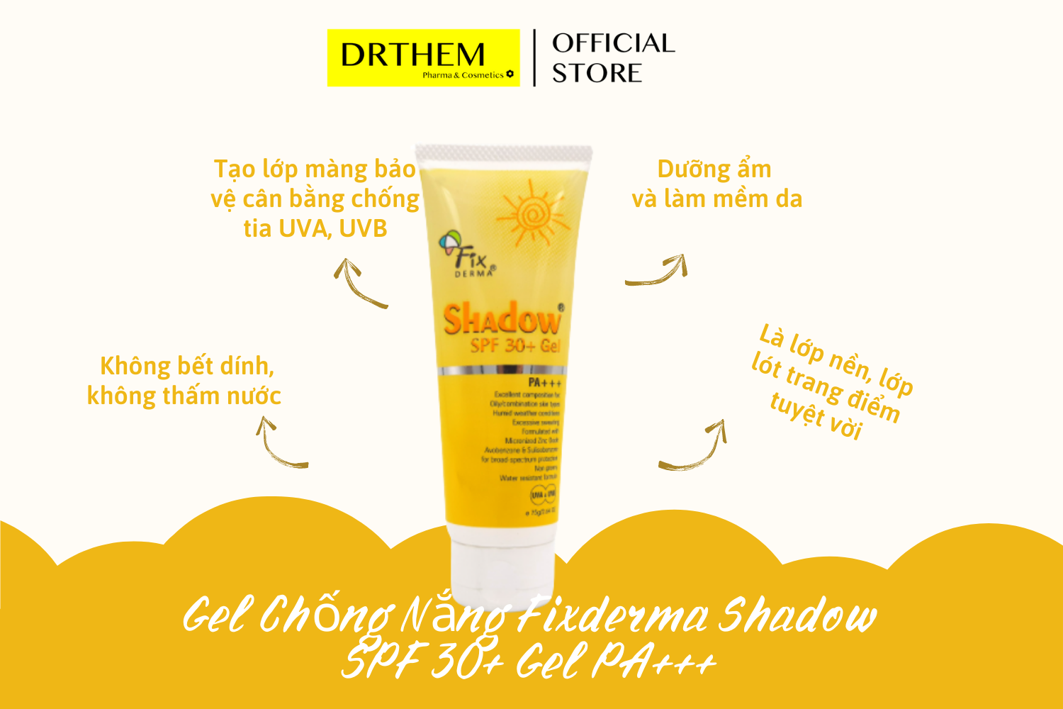 Gel Chống Nắng Fixderma Shadow SPF 30+ Gel PA+++ [75g]