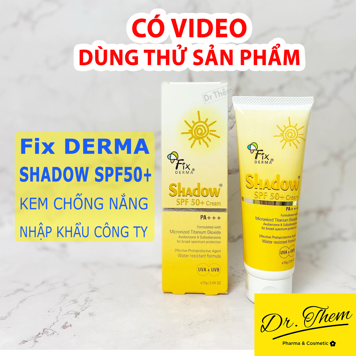 Kem Chống Nắng Fixderma Shadow SPF 50+ Cream [75g]