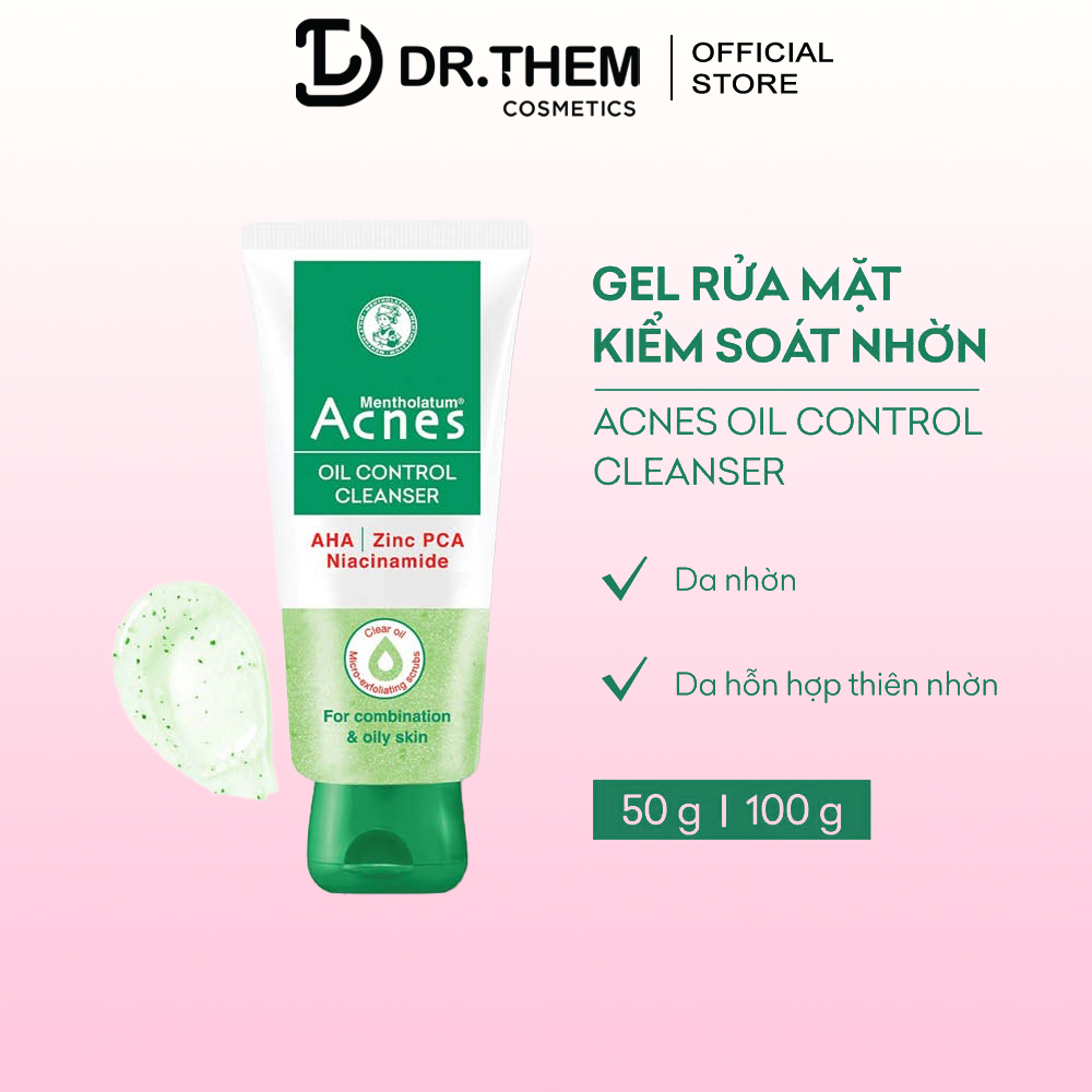 Sữa Rửa Mặt Acnes Kiểm Soát Nhờn Ngăn Ngừa Mụn Acnes Oil Control Cleanser Gel 50g - 100g