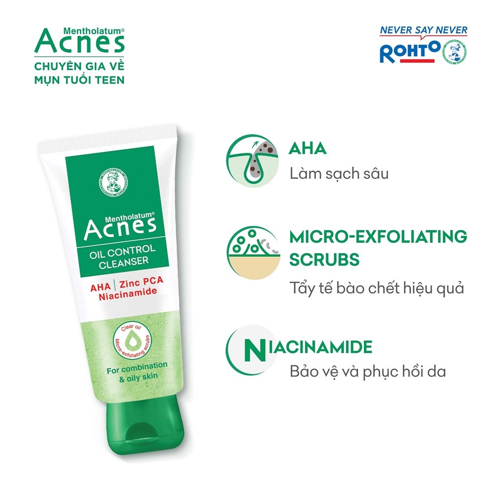 Sữa Rửa Mặt Acnes Kiểm Soát Nhờn Ngăn Ngừa Mụn Acnes Oil Control Cleanser Gel 50g - 100g