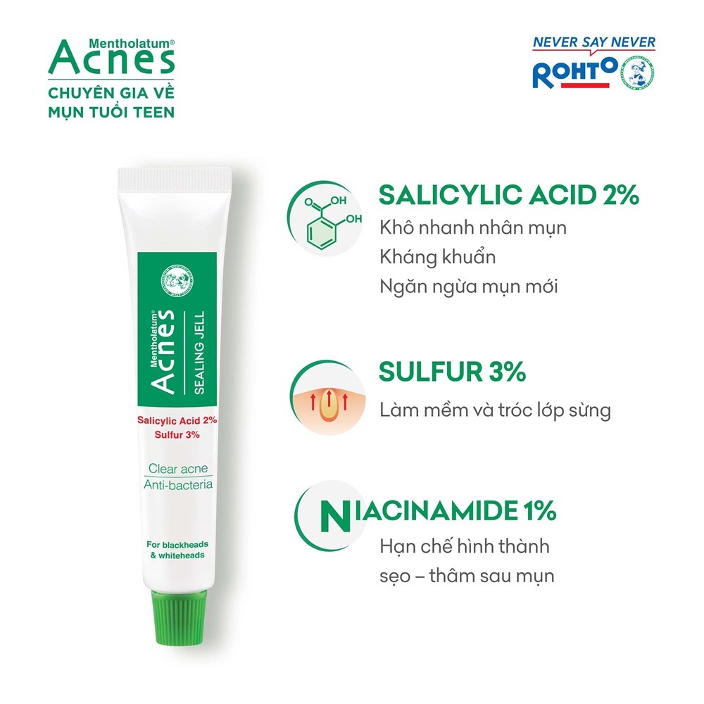 Gel Giảm Mụn Đầu Trắng Và Mụn Đầu Đen Acnes Sealing Jell Rohto (18g)