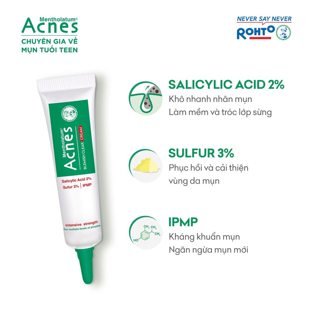 Kem Giảm Mụn Chuyên Sâu - Acnes Blemish Clear Cream [10g]