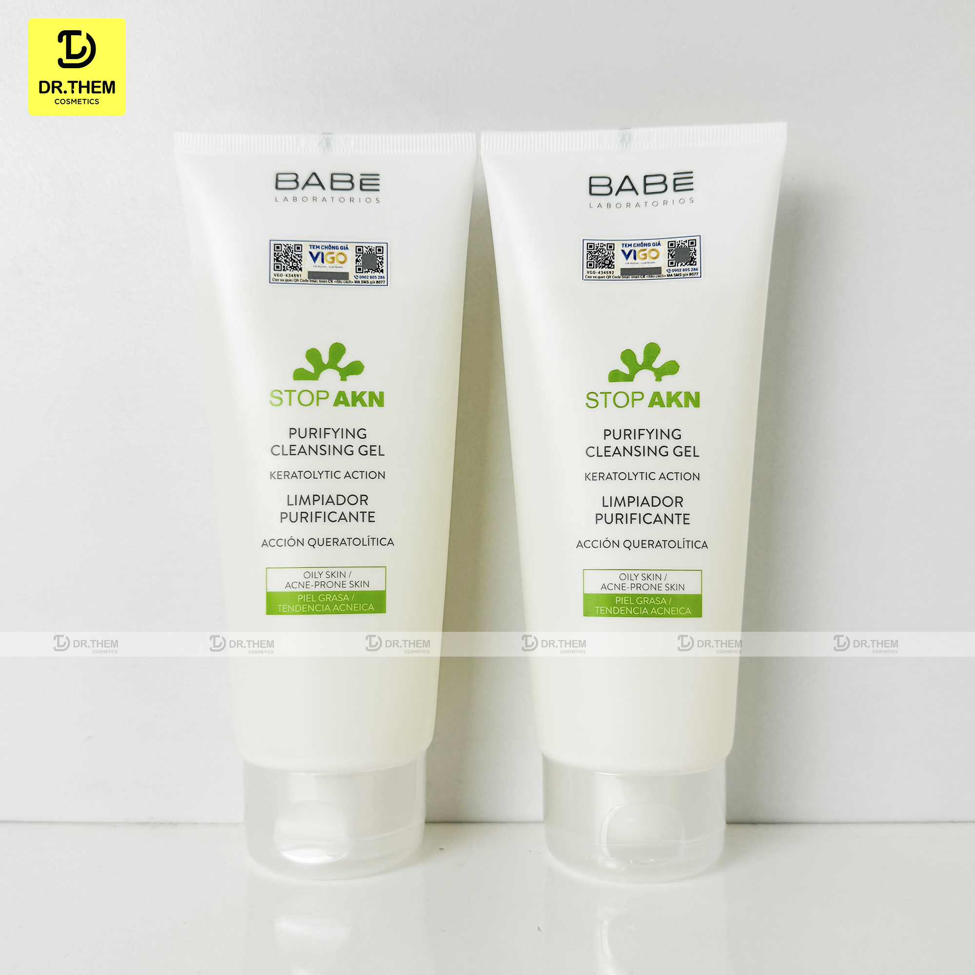 Sữa rửa mặt cho da dầu mụn Babe Stop AKN Purifying Cleansing Gel [100ml - 200ml]