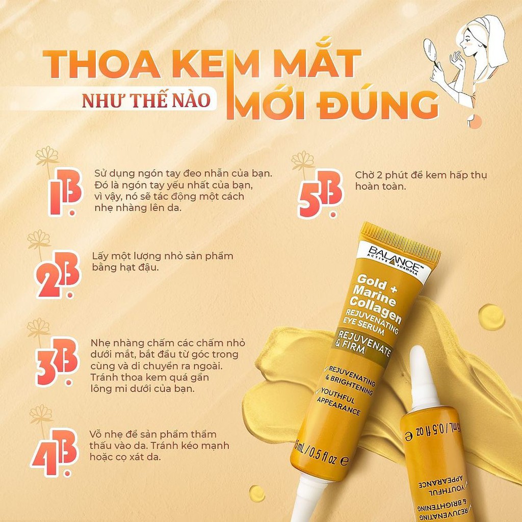 Serum Tái Tạo Và Dưỡng Da Mắt Balance Active Formula Gold + Marine Collagen Rejuvenating Eye 15ml