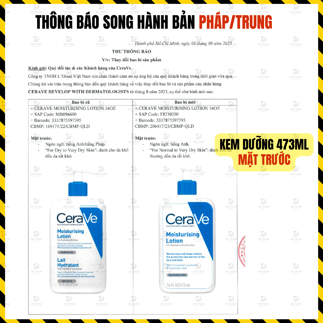 Sữa Dưỡng Ẩm CeraVe Dành Cho Da Khô CeraVe Moisturising Lotion 88ml – 236ml – 473ml