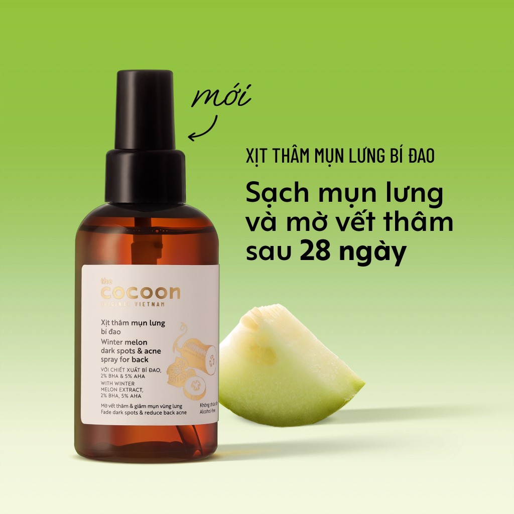 Xịt Thâm Mụn Lưng Bí Đao Cocoon 140ml