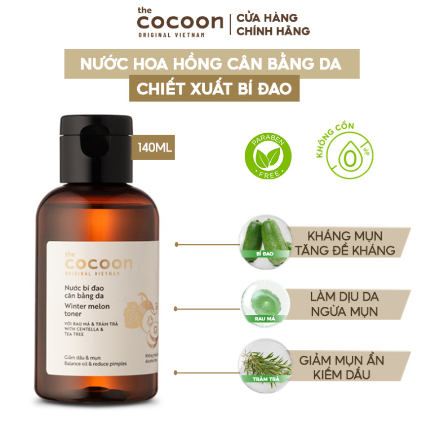 Cocoon Nước Bí Đao Cân Bằng Da Giảm Dầu & Mụn 140ml/ 310ml