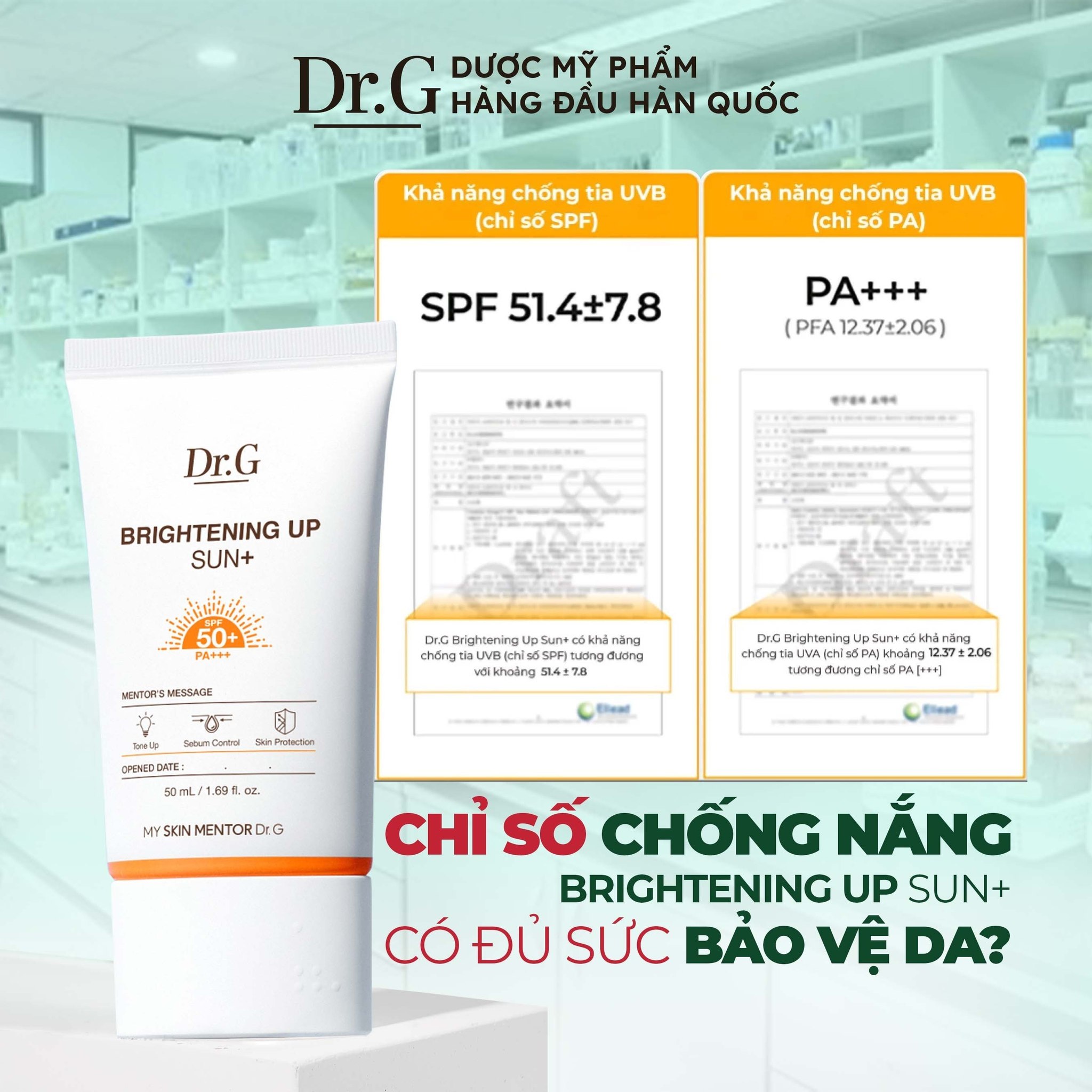 Kem Chống Nắng Dưỡng Sáng Da Dr.G Brightening Up Sun+ SPF50+ PA+++