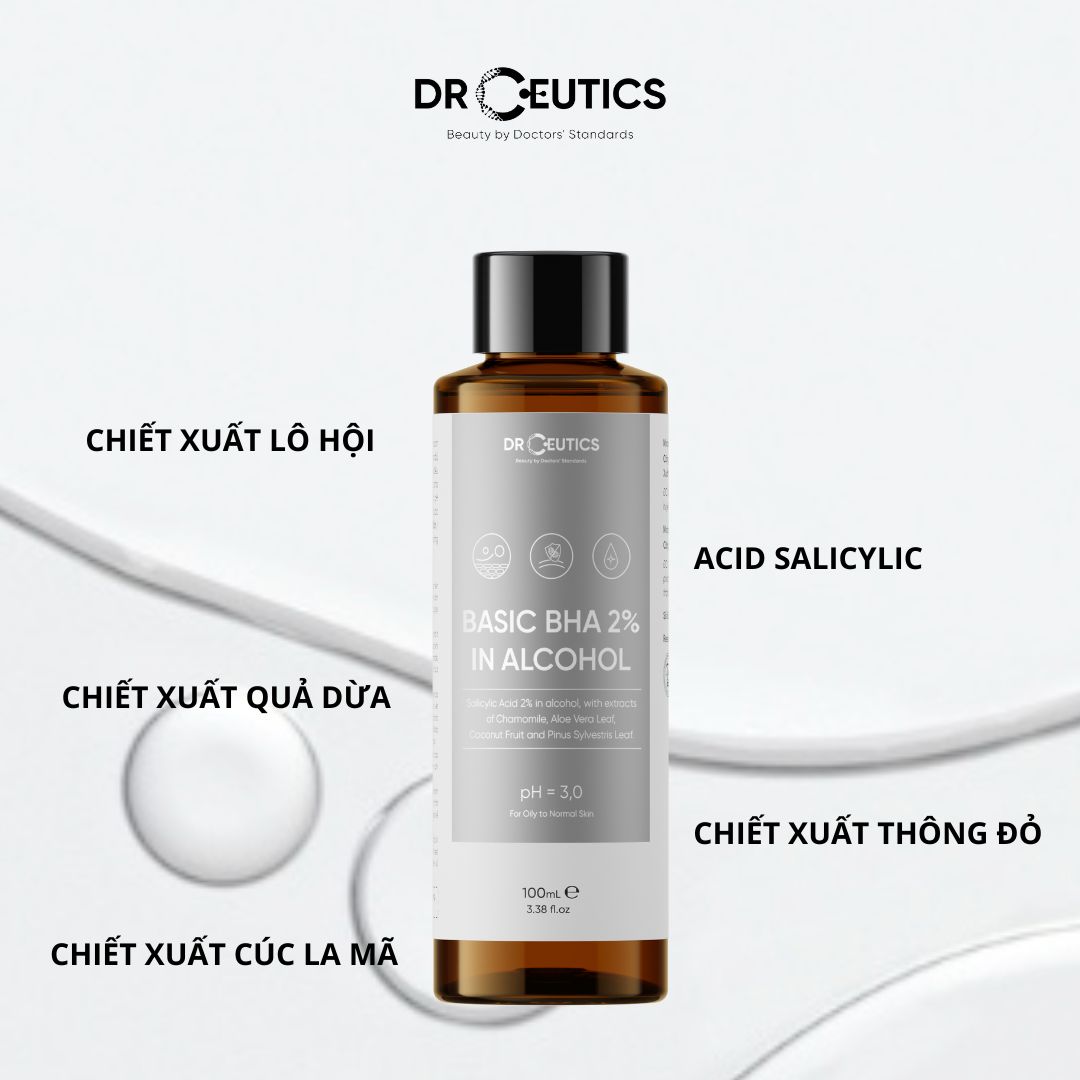 DrCeutics  Dung Dịch Làm Sạch Và Cân Bằng Da BHA 2% - Basic BHA 200ml