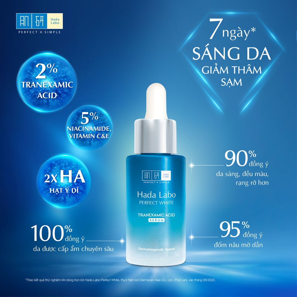 Serum Hada Labo Giúp Dưỡng Ẩm, Dưỡng Trắng (Perfect White Tranexamic Acid / Advanced Nourish Hyaluronic Acid 2%) 30ml