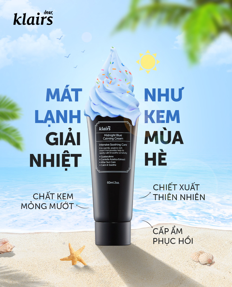 Kem Dưỡng Phục Hồi Da Ban Đêm Dear, Klairs Midnight Blue Calming Cream 30ml / 60ml