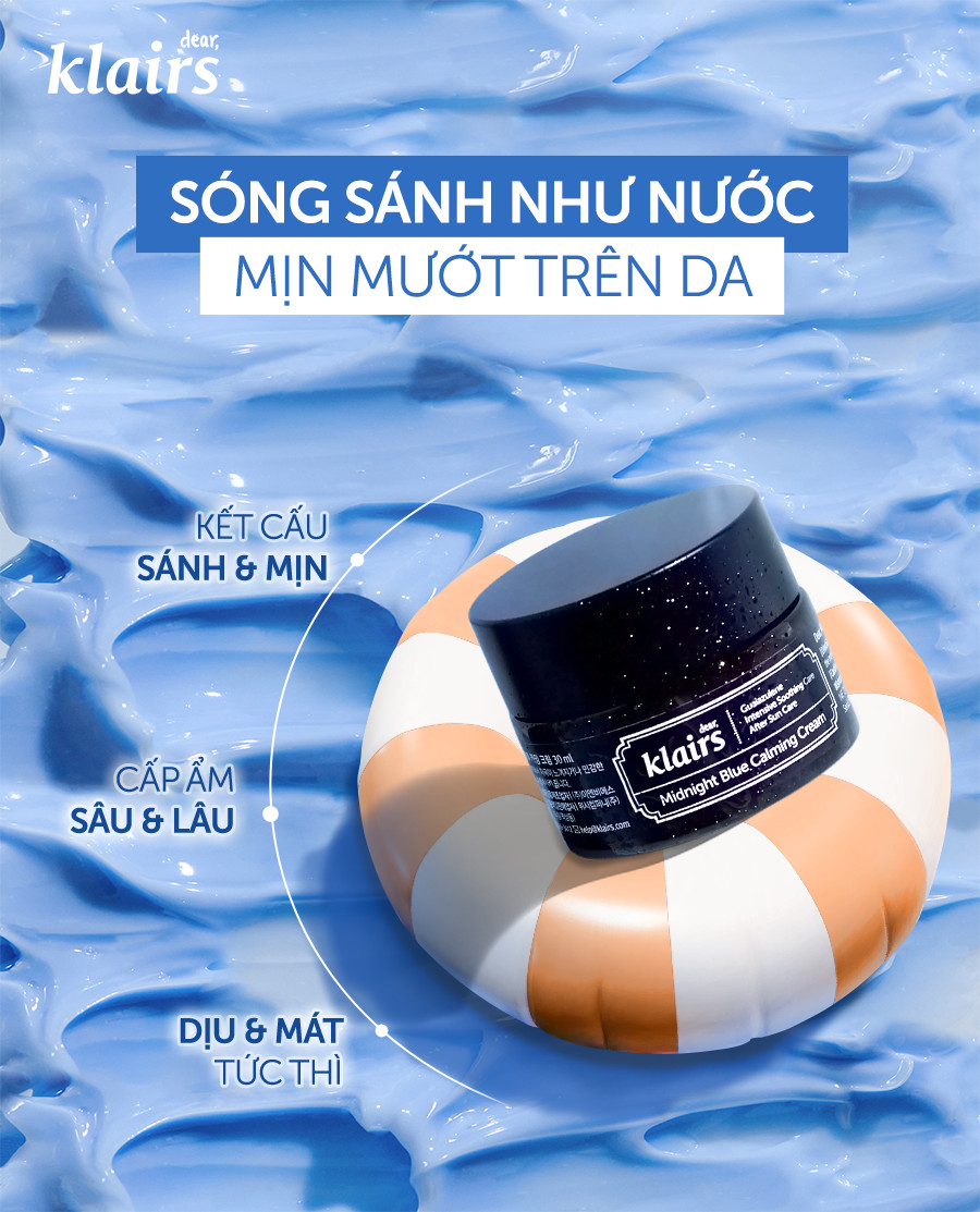 Kem Dưỡng Phục Hồi Da Ban Đêm Dear, Klairs Midnight Blue Calming Cream 30ml / 60ml