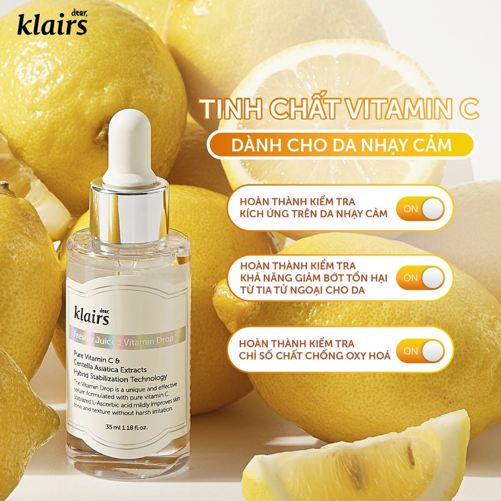 Serum Vitamin C dưỡng trắng da Klairs Freshly Jucied Vitamin Drop Serum 25ml