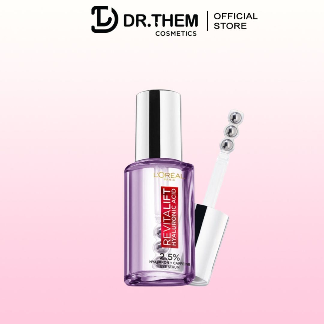 Serum L'Oreal Giảm Bọng Mắt & Làm Đầy Rãnh Nhăn Revitalift 2.5% Hyaluronic Acid + Caffeine Eye Serum 20ml