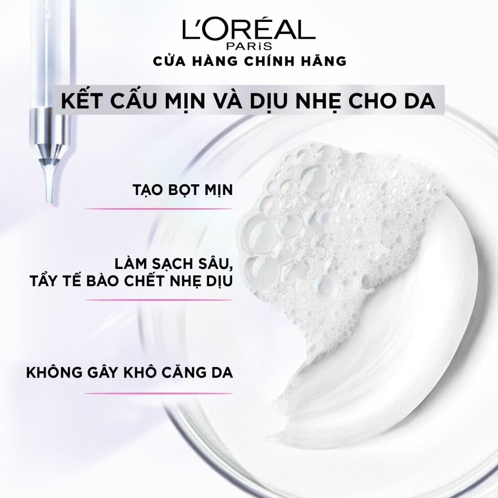 Sữa Rửa Mặt L'Oreal Paris Glycolic Bright Sáng Da 100ml Glycolic-Bright Glowing Daily Cleanser Foam