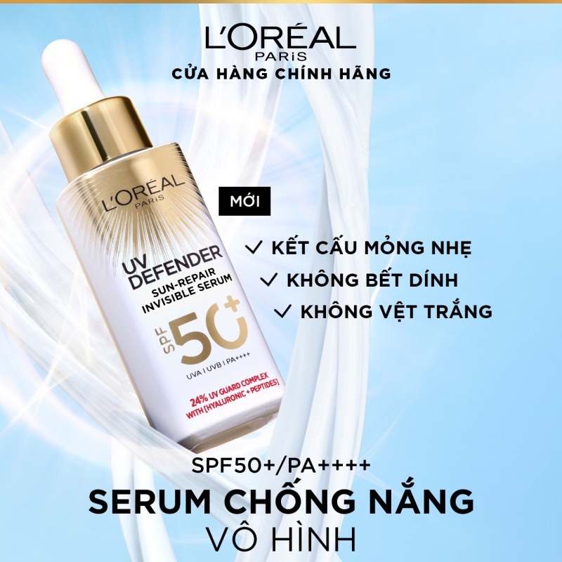 Serum Chống Nắng L'Oreal Phổ Rộng Mỏng Nhẹ, Bảo Vệ Da 30ml