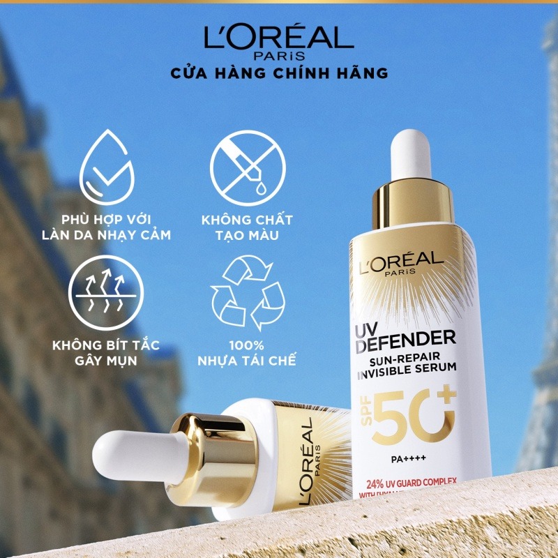 Serum Chống Nắng L'Oreal Phổ Rộng Mỏng Nhẹ, Bảo Vệ Da 30ml