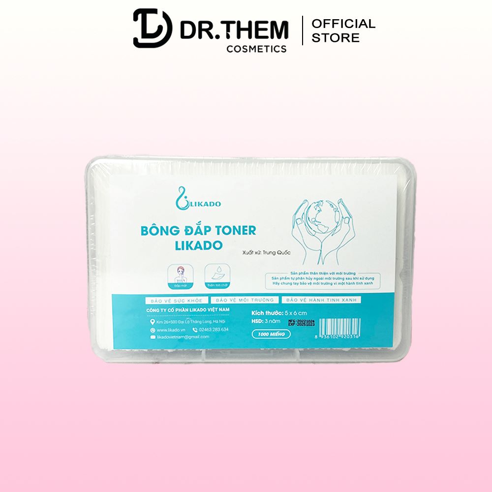 Bông Đắp Toner Likado Lotion Mask 1000 Miếng Cotton Mềm (1 Hộp)