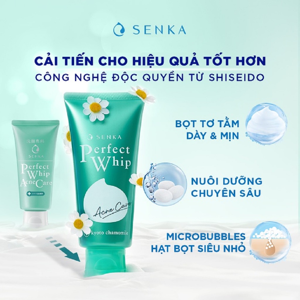 Sữa Rửa Mặt Dành Cho Da Mụn Senka Perfect Whip Acnes Care 100g