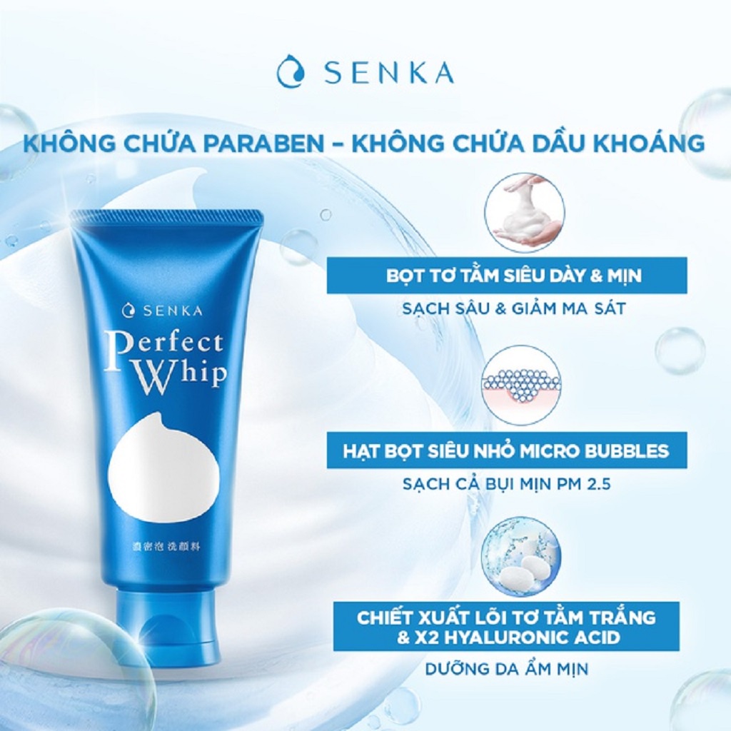 Sữa rửa mặt Senka dưỡng da sáng hồng Perfect Whip Berry Bright 100g