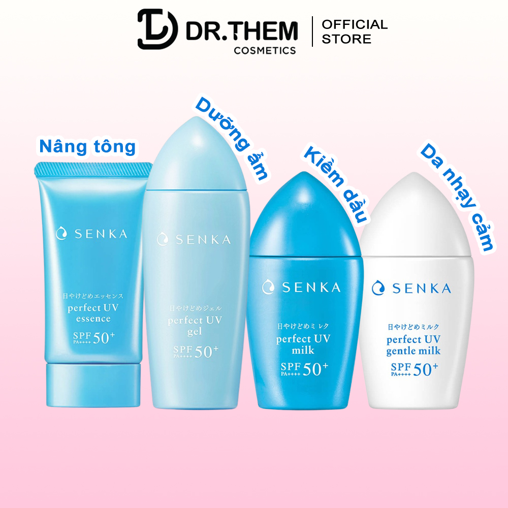 Sữa Chống Nắng Senka Cho Da Nhạy Cảm 40ml Perfect UV Gentle Milk SPF50+ PA++++