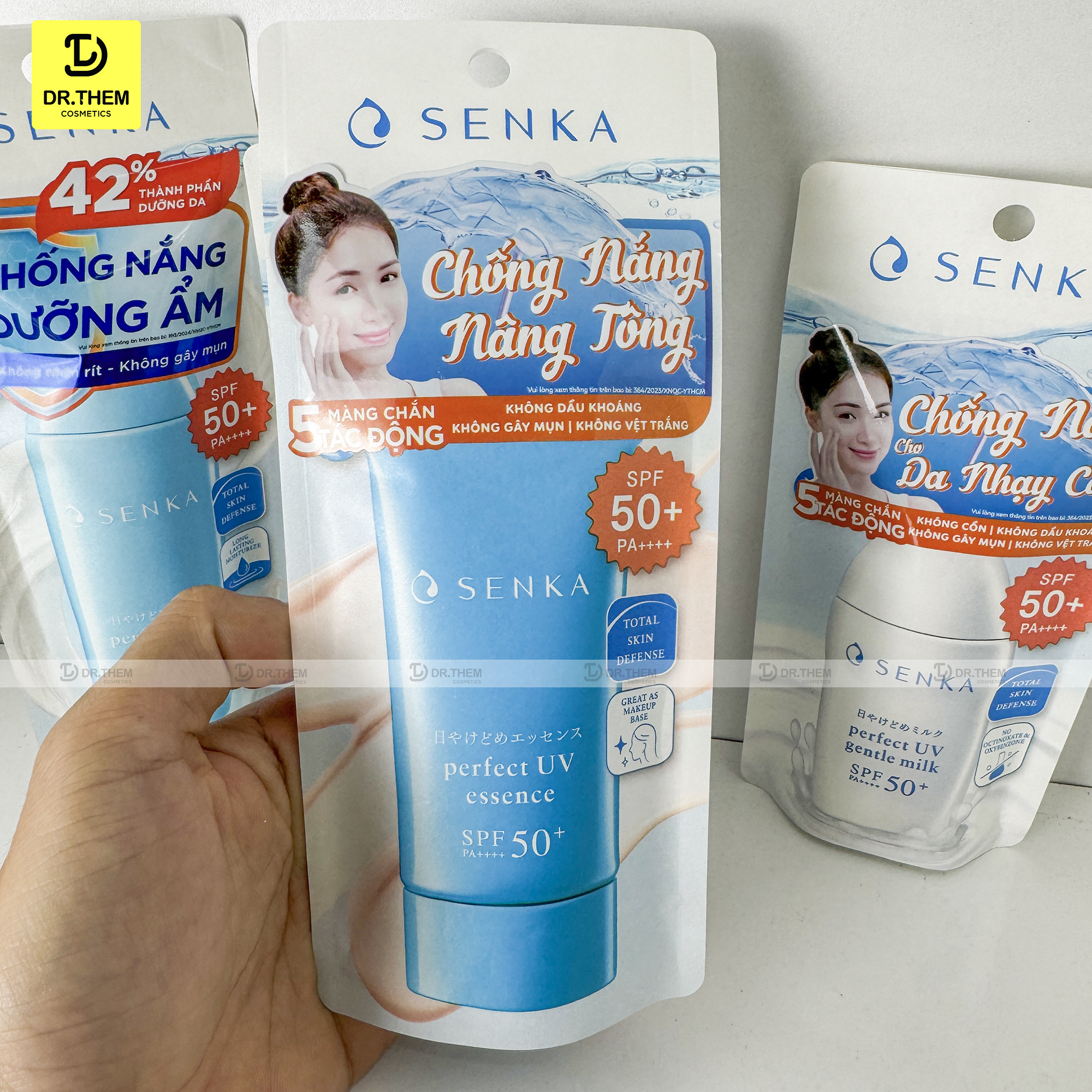 Sữa Chống Nắng Senka Cho Da Nhạy Cảm 40ml Perfect UV Gentle Milk SPF50+ PA++++