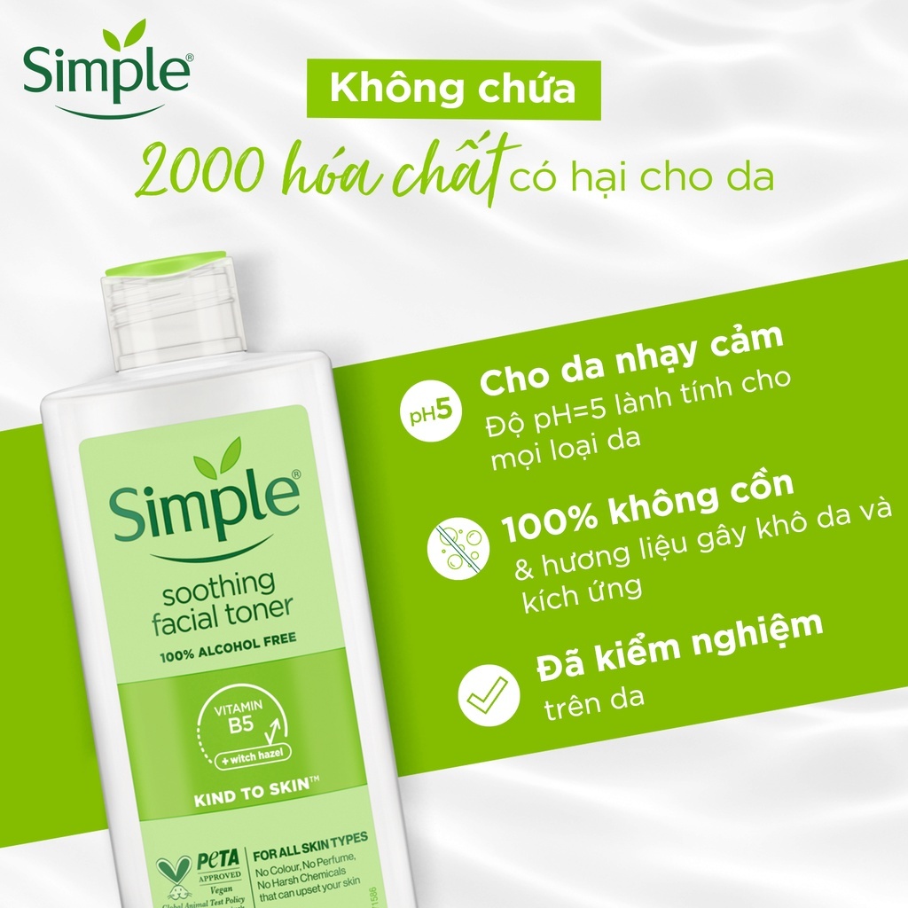 Nước Hoa Hồng Cân Bằng Da Dịu Nhẹ Cho Da Nhạy Cảm Simple Soothing Facial Toner 200ml