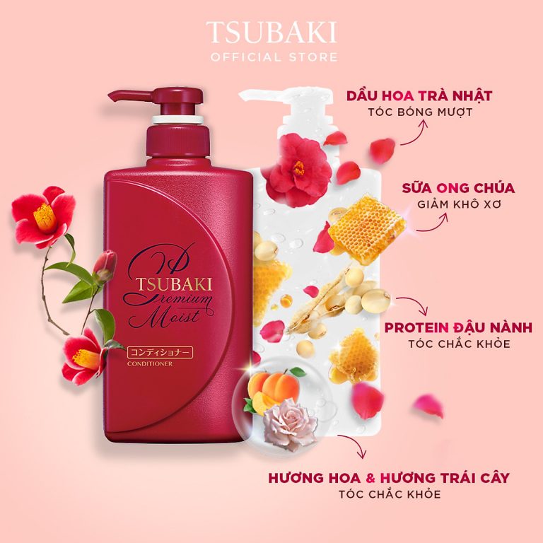 Dầu gội/ xả dưỡng tóc bóng mượt Tsubaki Premium Moist 490ml/chai