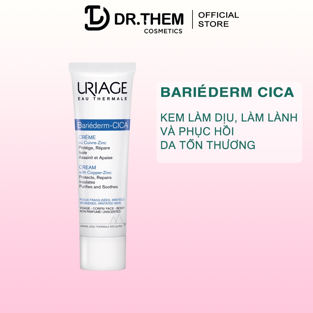 Kem Làm Dịu, Làm Lành Và Hỗ Trợ Phục Hồi Da Tổn Thương Uriage Bariéderm Cica-Crème 15ml