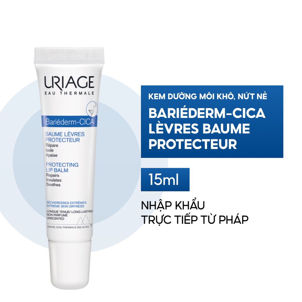 Kem Chăm Sóc Môi Khô, Nứt Nẻ Uriage Bariederm Cica Levres Baume Protecteur 15ml