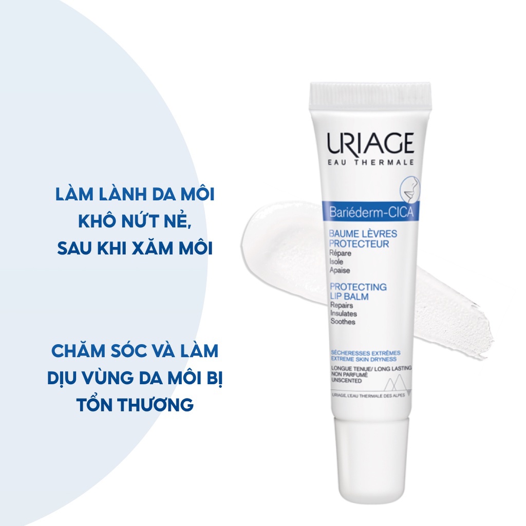 Kem Chăm Sóc Môi Khô, Nứt Nẻ Uriage Bariederm Cica Levres Baume Protecteur 15ml