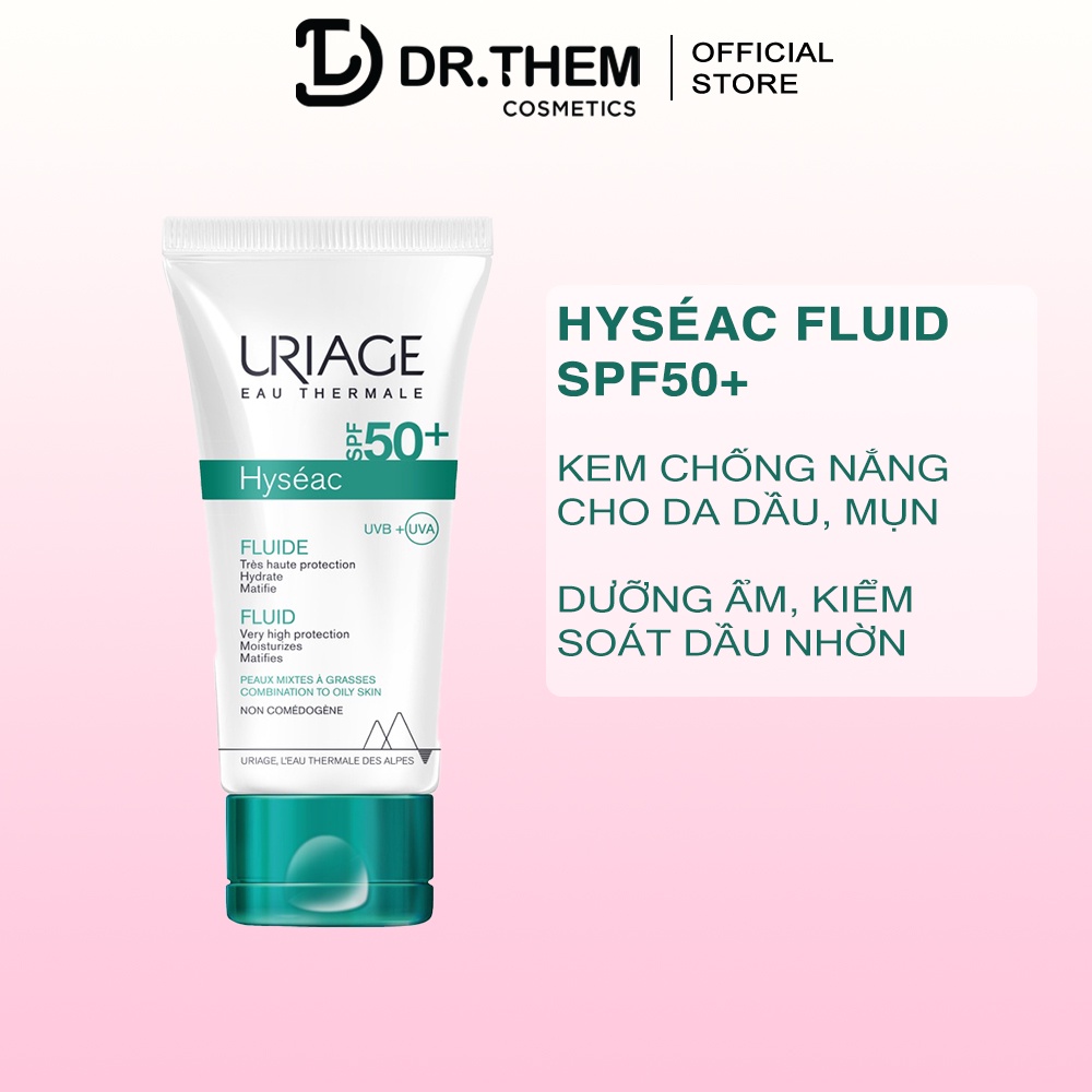 Kem Chống Nắng Dành Cho Da Dầu, Da Mụn Uriage Hyséac Fluide SPF 50+ 50ml