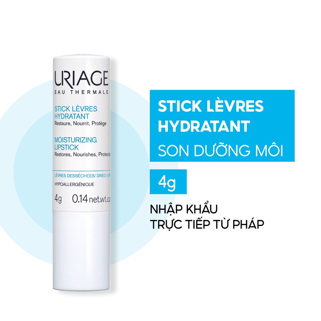 Son dưỡng môi Stick Levres Hydratant Uriage chăm sóc, bảo vệ môi khô (4g)